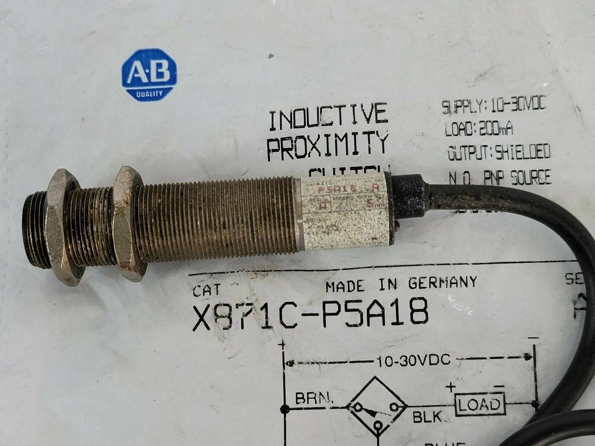 Used ALLEN BRADLEY X871C-P5A18 PROXIMITY SWITCH X871CP5A18 SER. A