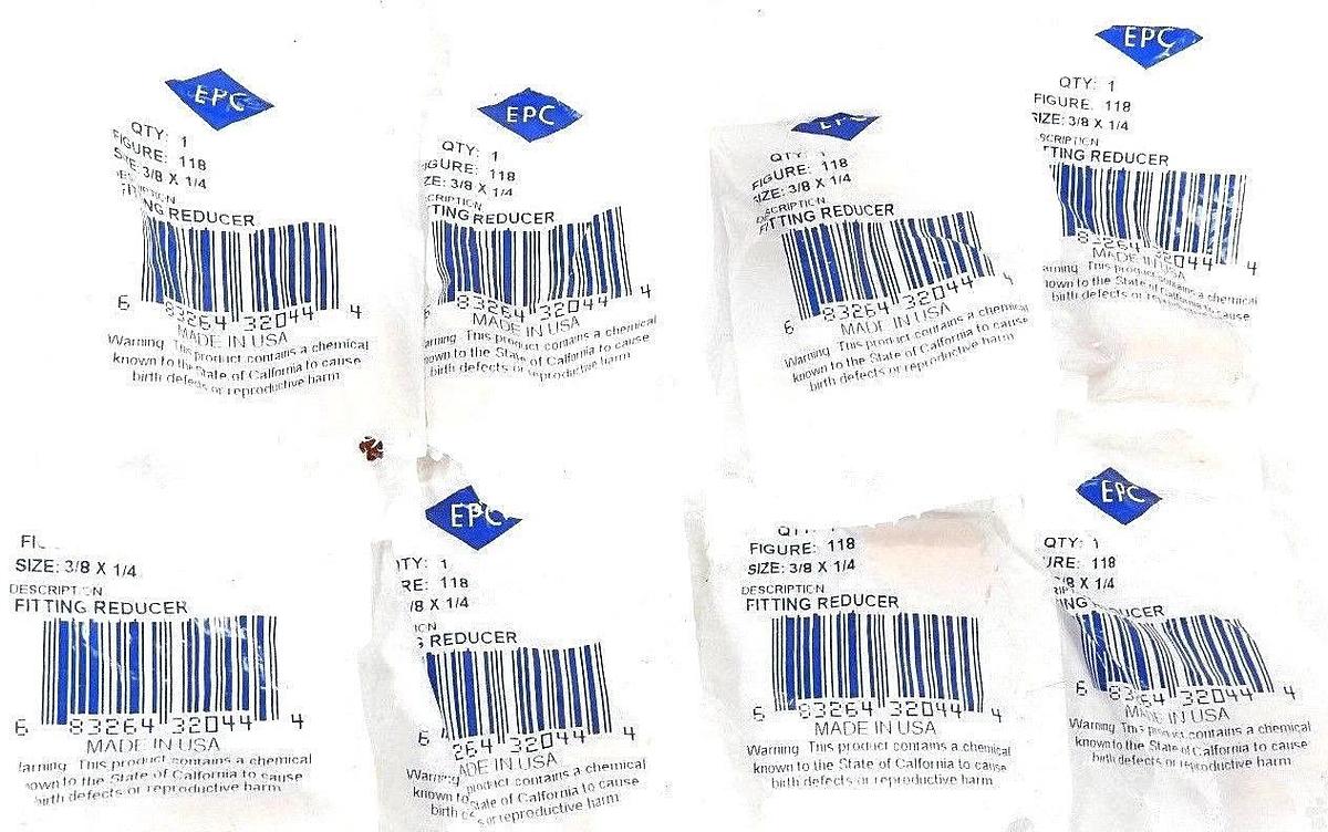 Used LOT OF 8 NEW EPC FIGURE: 118 SIZE: 1/4 FITTING REDUCERS