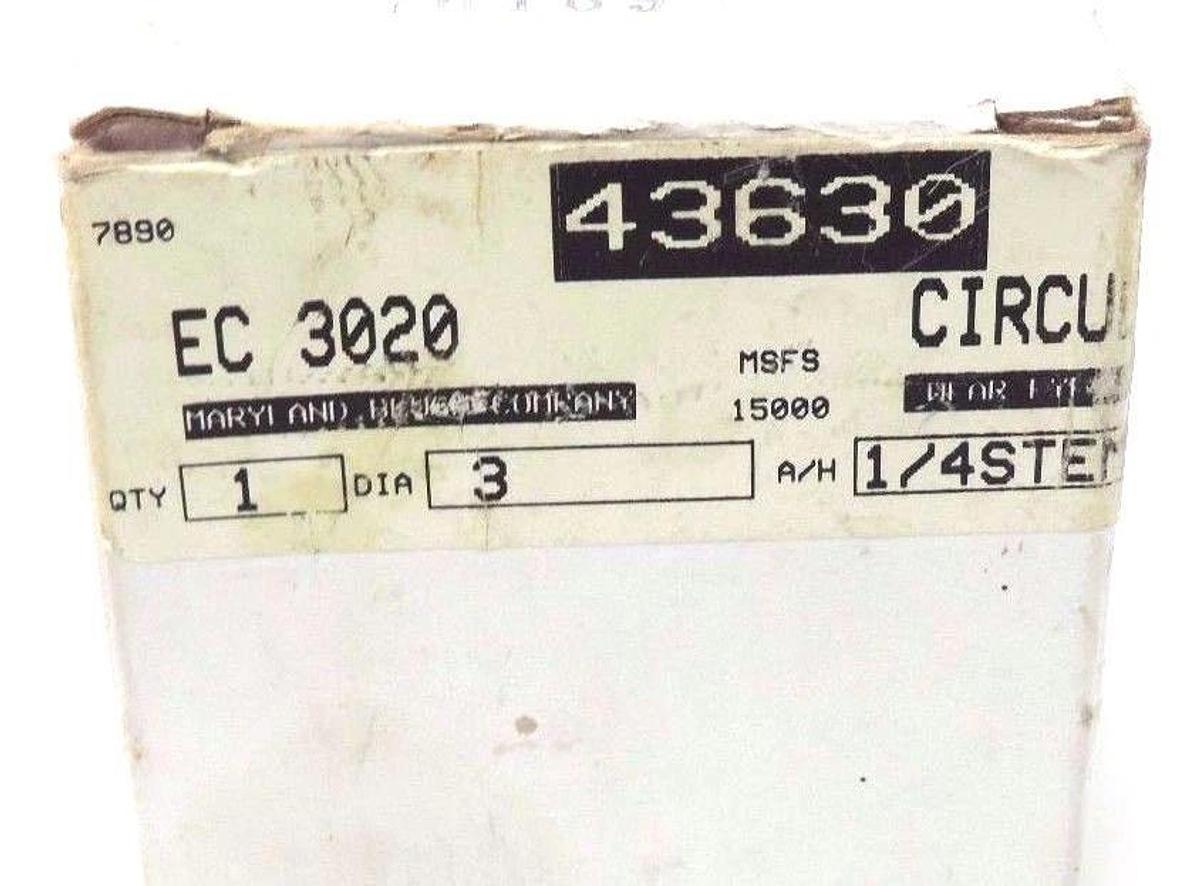 NIB MARYLAND AND BRUSH CO. EC 3020 CIRCULAR END BRUSH 3'' DIA., 1/4'' STEM 43630