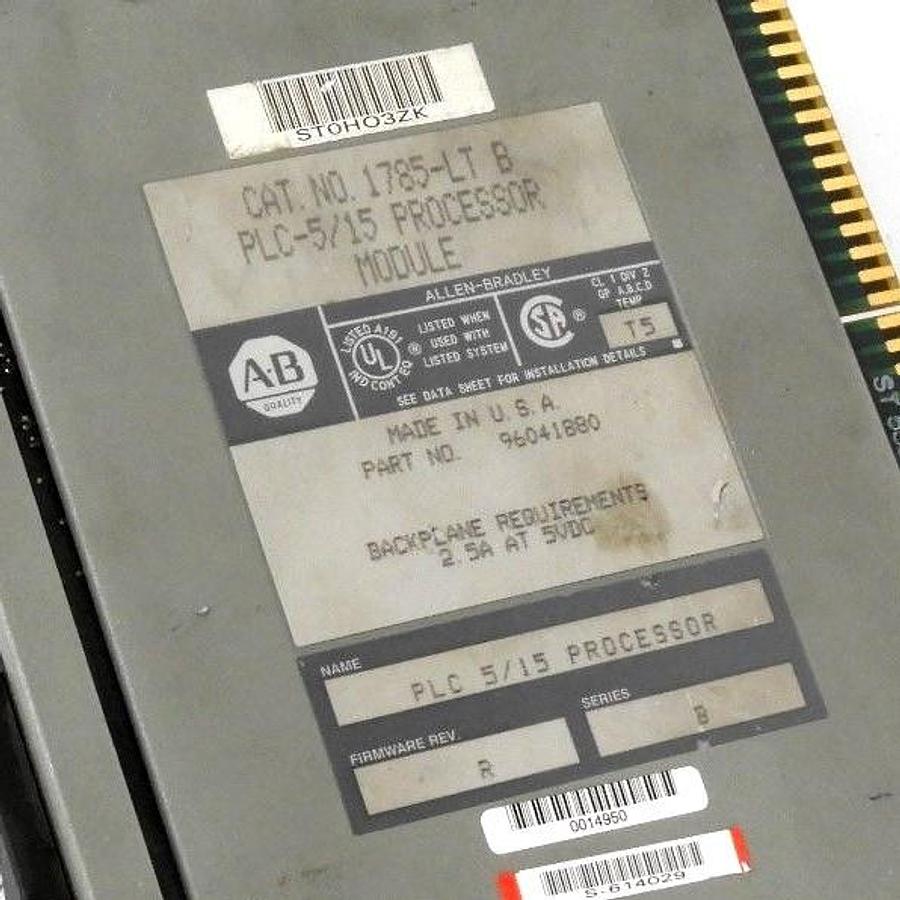Used ALLEN BRADLEY 1785-LT PROCESSOR MODULE SER. B F/W REV: R P/N 96041880, 1785LTB