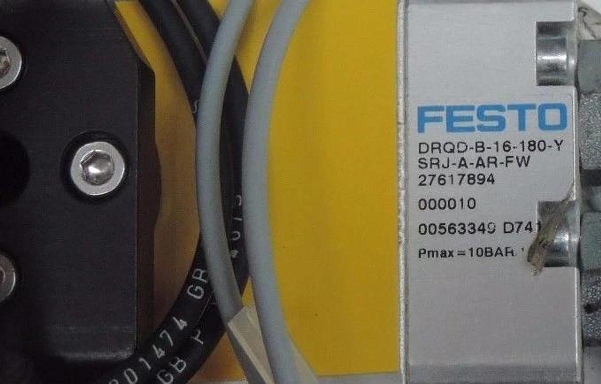 Used FESTO DRQD-B-16-180-Y-SRJ-A-AR-FW DRIVE W/ SCHUNK 340010 MPG25 / MPG-25 GRIPPER
