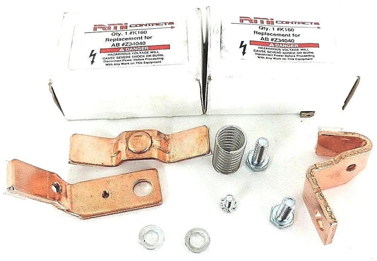 Used LOT OF 2 NIB RMI CONTACTS # K160 REPLACEMENTS FOR AB # Z34040, CONTACT KITS