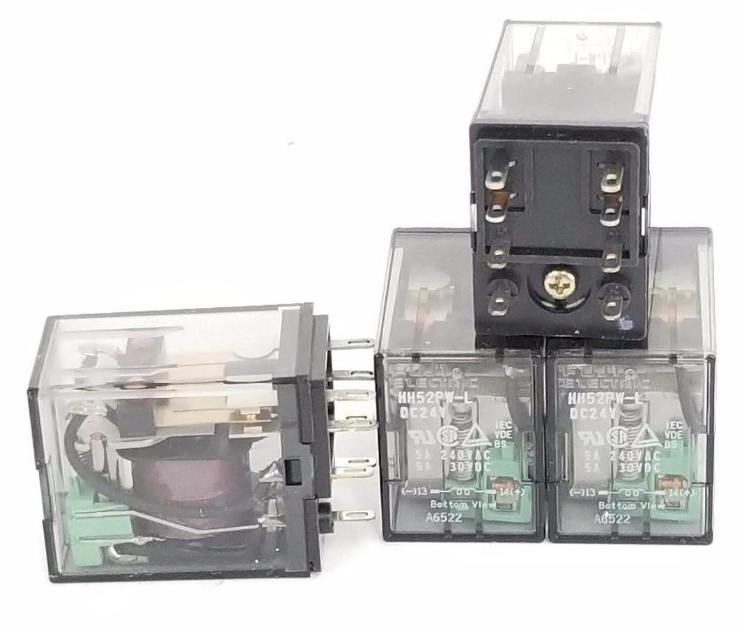 Used LOT OF 4 NEW FUJI ELECTRIC HH52PW-L-DC24V RELAYS 8 PIN HH52PW-L