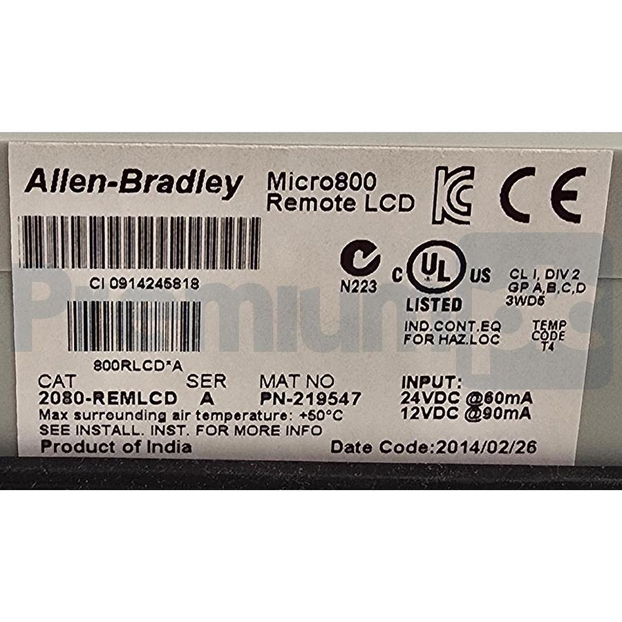 Allen-Bradley 2080-REMLCD /A Micro800 Remote LCD Display Module 12/24VDC NSMP 885630885414
