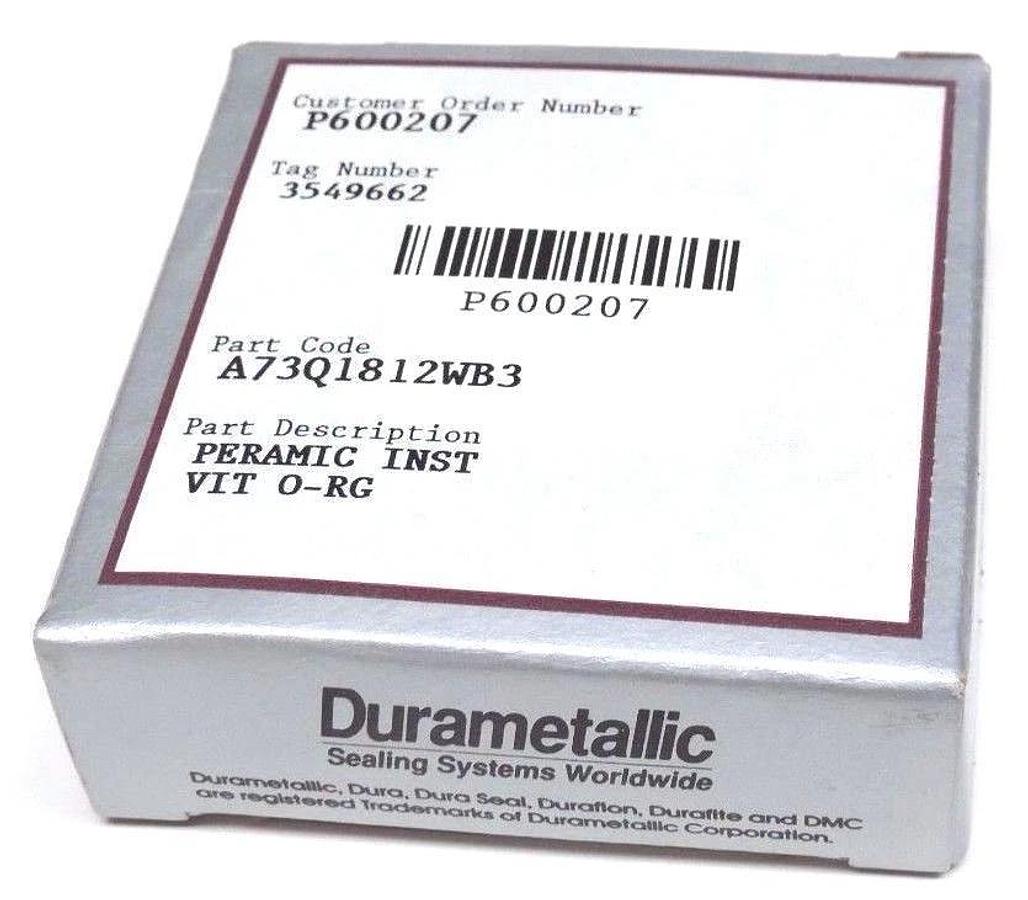 Used NIB DURAMETALLIC A73Q1812WB3 PERAMIC INST VIT O-RING P600207