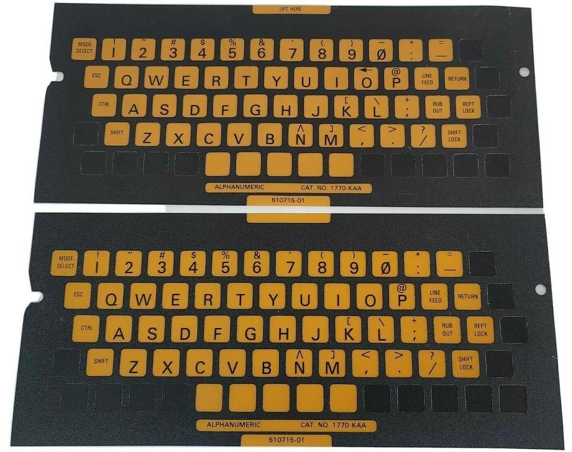 Used LOT OF 2 NEW ALLEN BRADLEY 610715-01 ALPHANUMERIC KEYBOARD OVERLAYS 1770-KAA
