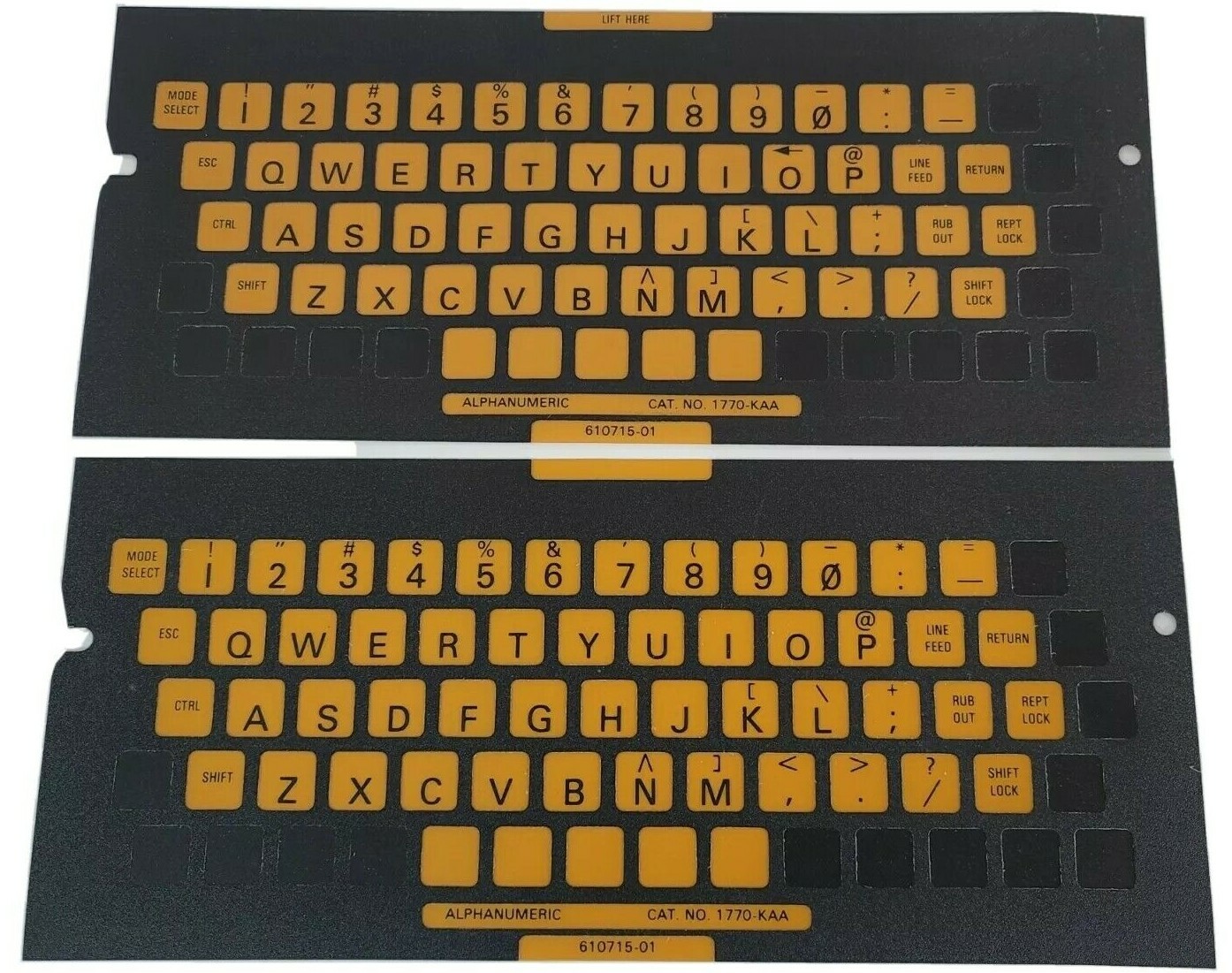 Used LOT OF 2 NEW ALLEN BRADLEY 610715-01 ALPHANUMERIC KEYBOARD OVERLAYS 1770-KAA