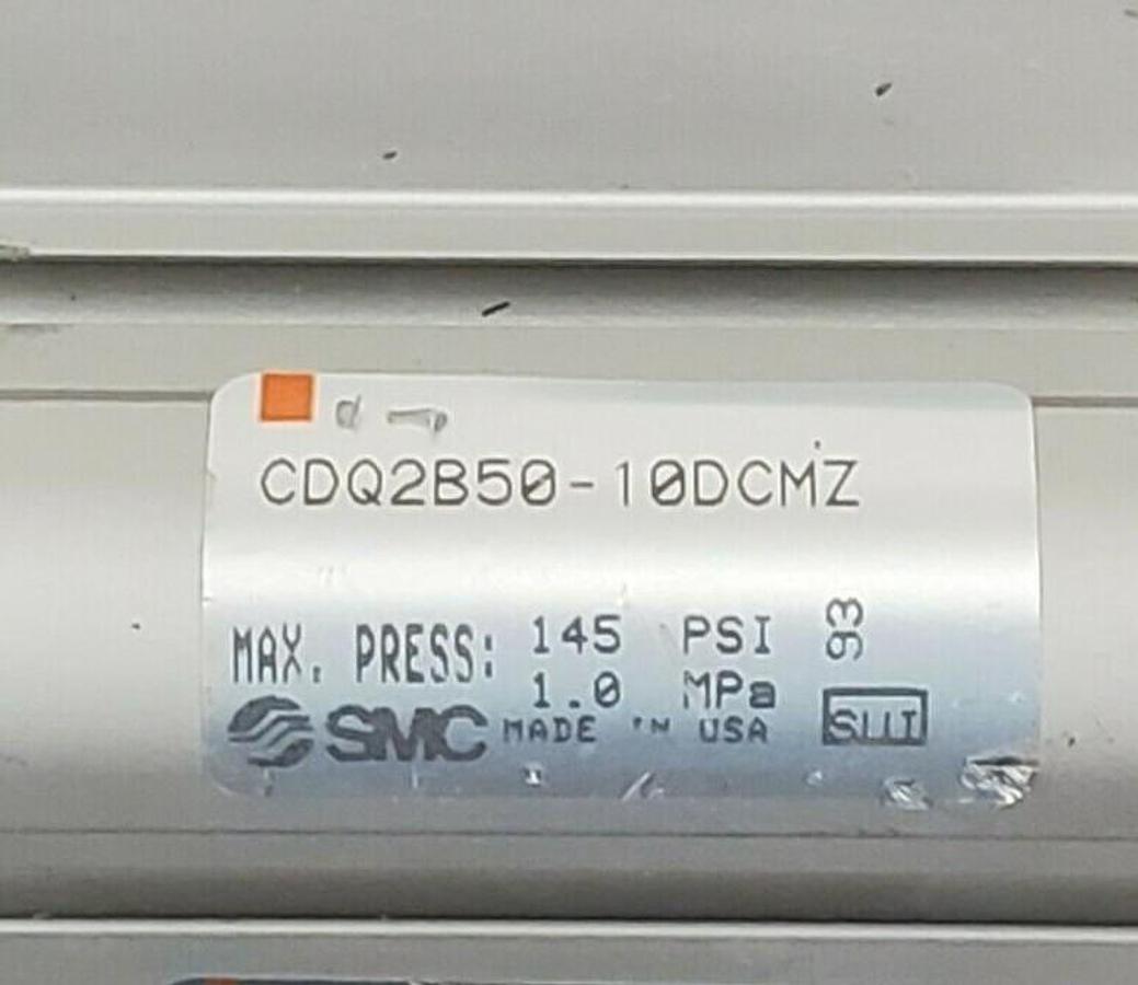 Used NEW SMC CDQ2B50-10DCMZ COMPACT AIR CYLINDER CDQ2B5010DCMZ, 145 PSI, 1.0MPa