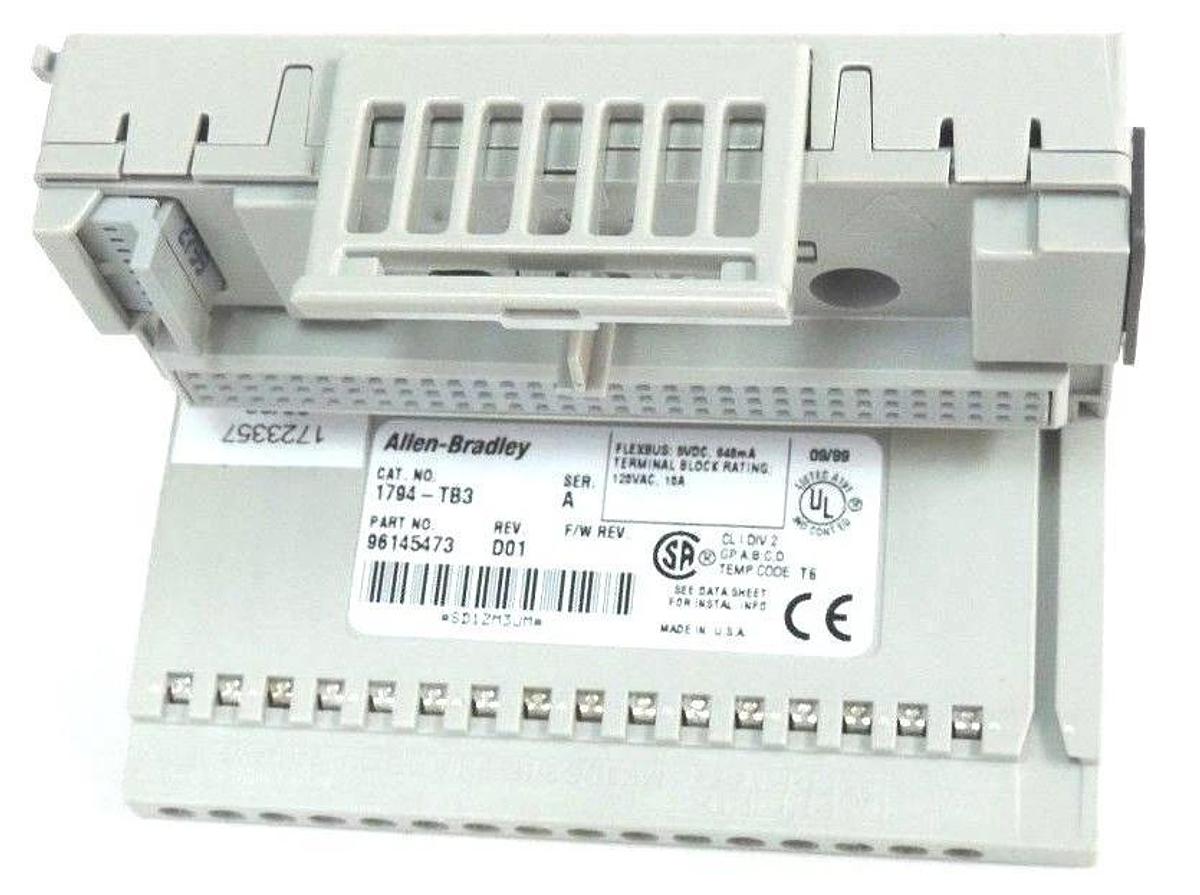 NIB ALLEN BRADLEY 1794-TB3 TERMINAL BASE 1794TB3 SER. A CAT. REV. J01