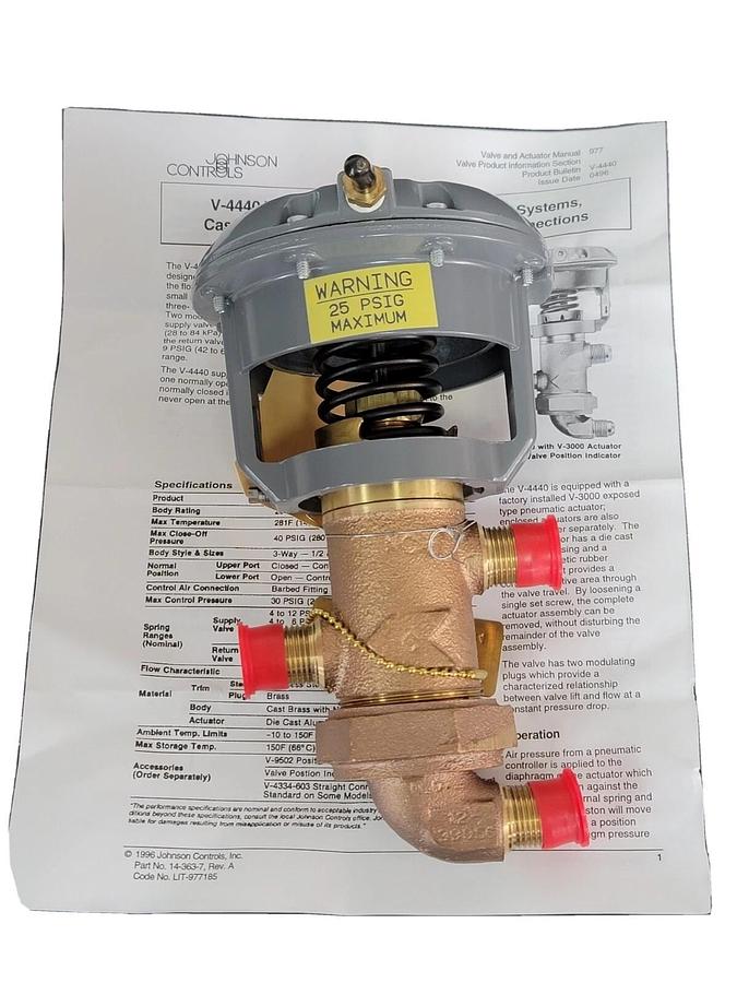 NIB JOHNSON CONTROLS V-4440-1001 1/2" H-C 4-12# ELBOW V44401001, 1.4CV