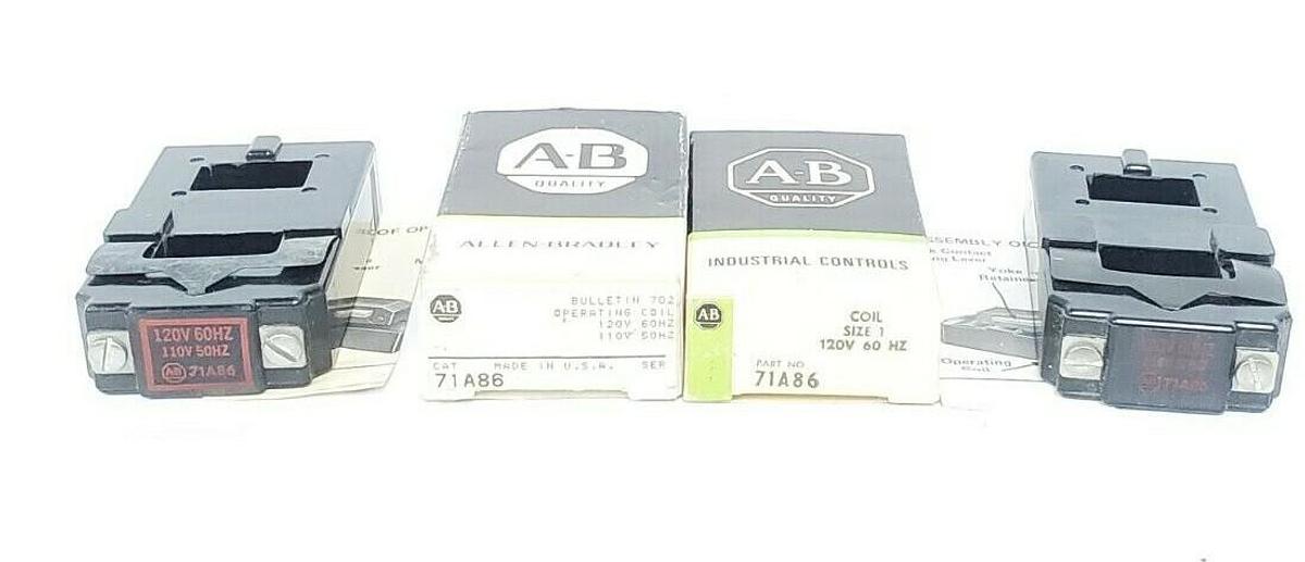Used LOT OF 2 NIB ALLEN BRADLEY 71A86 COILS SIZE 1, 120V 60HZ