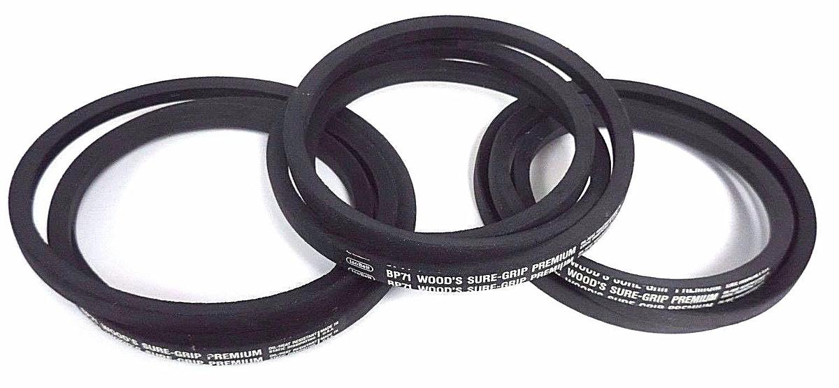 Used LOT OF 3 NEW TB WOOD'S BP71 SURE-GRIP V-BELTS 21/32'' WIDTH 73.8'' LENGTH