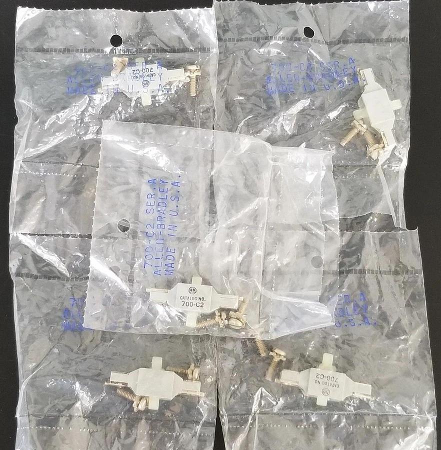 Used LOT OF 5 NEW ALLEN BRADLEY 700-C2 SER. A, FRONT DECK CONTACT CARTRIDGES 700C2