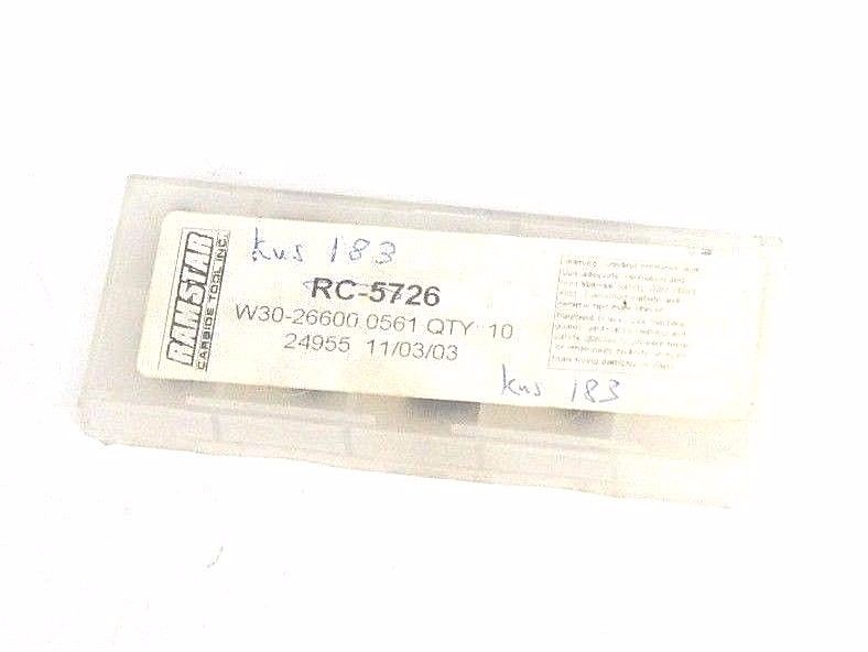 Used LOT OF 8 NEW RAMSTAR RC-5726 CARBIDE INSERTS W30-26600.0561, RC5726