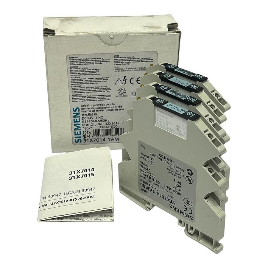 Lot of 4 Siemens 3TX7014-1AM00 Interface Relays 24V AC/DC New Surplus