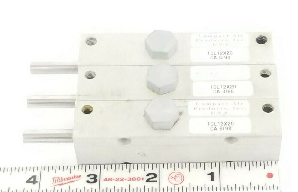Used LOT OF 3 ITT COMPACT AIR TCL12X20 CYLINDERS TCL12X20, 12MM BORE