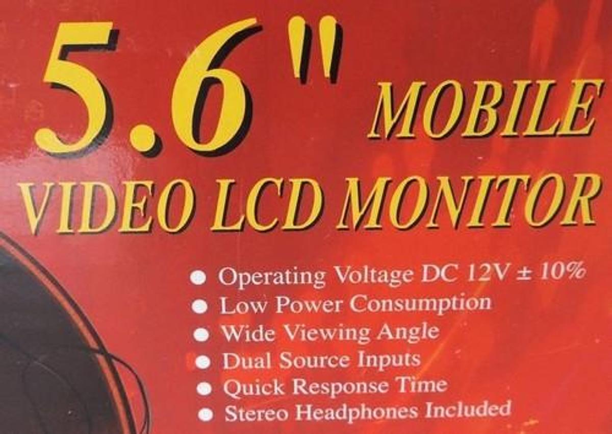 Used NEW MOBILE AUTHORITY 5.6" MOBILE VIDEO LCD MONITOR M58, SLCD-560R, & ACCESSORIES