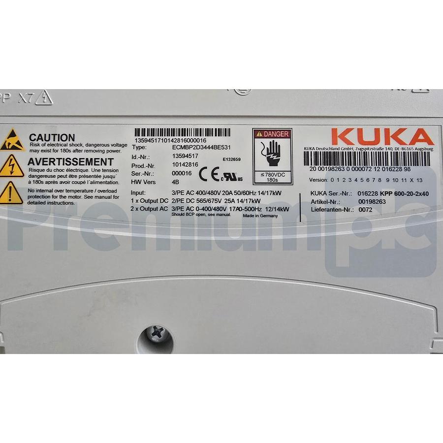 KUKA KPP 600-20-2X40 UL KRC4 Power Pack Drive ECMBP2D344BE531 | 13594517 198263