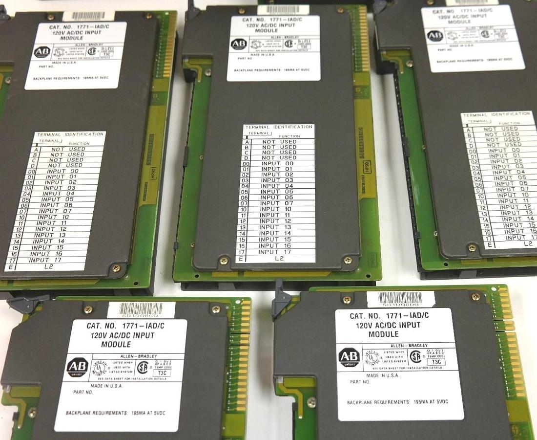 Used LOT OF 8 ALLEN BRADLEY 1771-IAD/C INPUT MODULES 1771IAD SERIES C