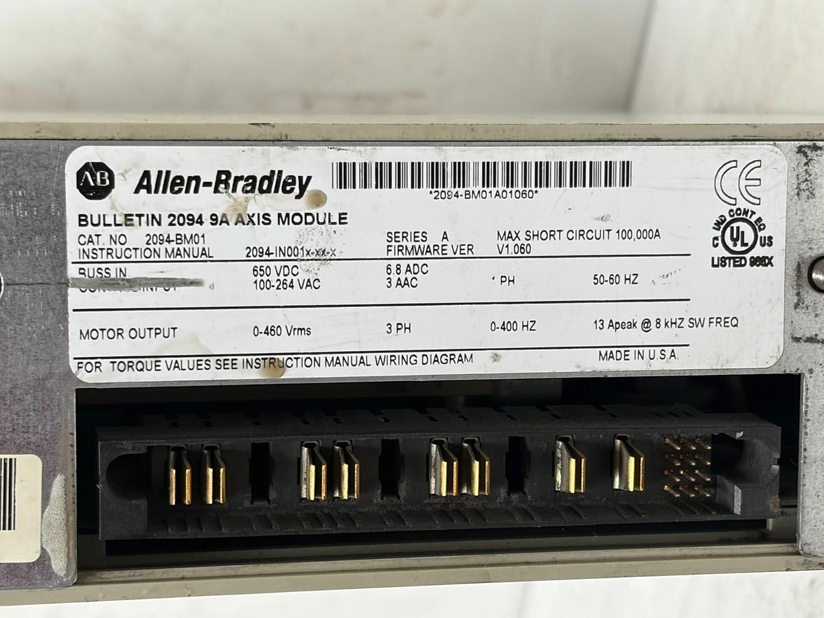 Used Allen-Bradley 2094-BM01 Kinetix 6000 9A Axis Module Damaged Plastic