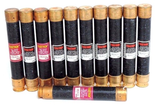 Used LOT OF 11 BUSSMANN FUSETRON FRS-R-2 1/2 DUAL ELEMENT TIME DELAY FUSES FRSR212