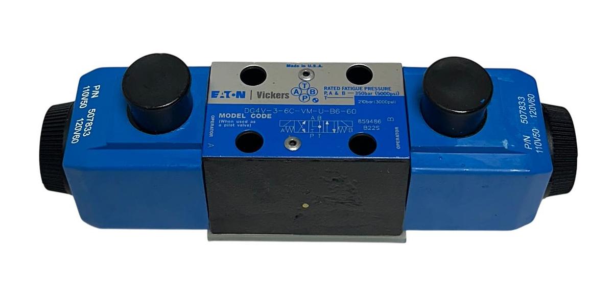 Used EATON VICKERS DG4V-3-6C-VM-U-B6-60 / DG4V36CVMUB660 CONTROL VALVE 110/120V NSNP