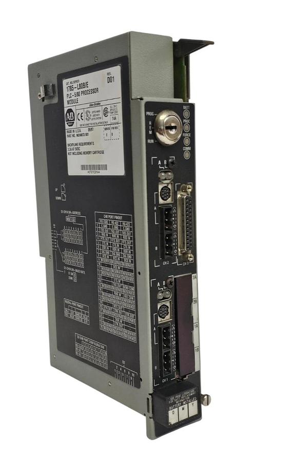 Used ALLEN BRADLEY 1785-L80B /E PLC-5/80 PROCESSOR MODULE REV. D01 F/W REV. B SER. E