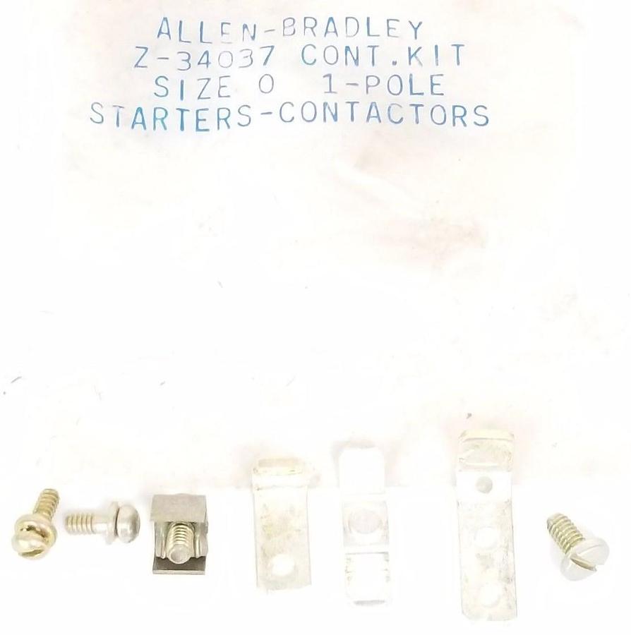 Used NEW ALLEN BRADLEY Z-34037 CONTACT KIT SINGLE POLE Z32037 (INCOMPLETE) SIZE 0