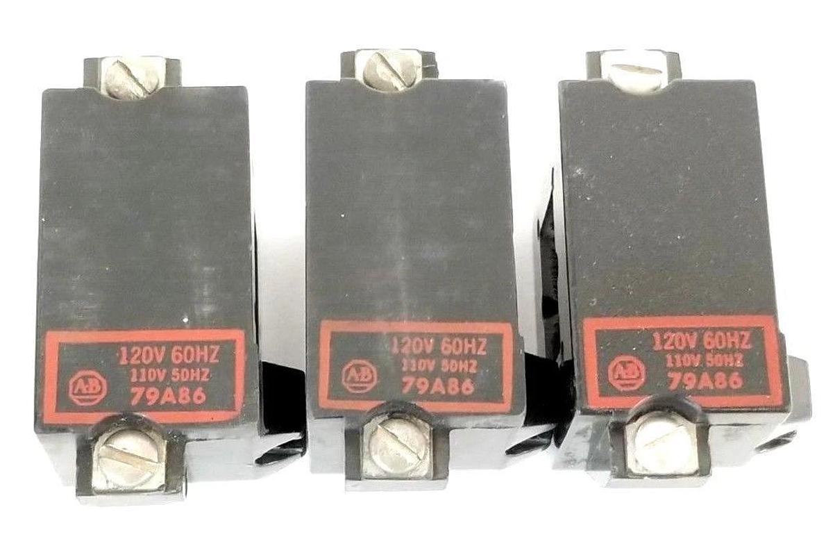 Used LOT OF 3 NIB ALLEN BRADLEY 79A86 CONTACTOR COILS 110V-50HZ 120V-60HZ