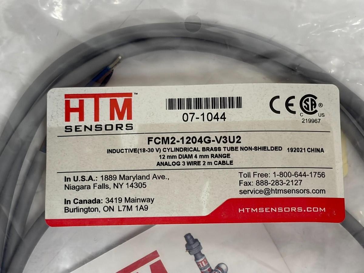 Used HTM Sensors FCM2-1204G-V3U2 Inductive Analog Proximity Sensor M12 New Surplus
