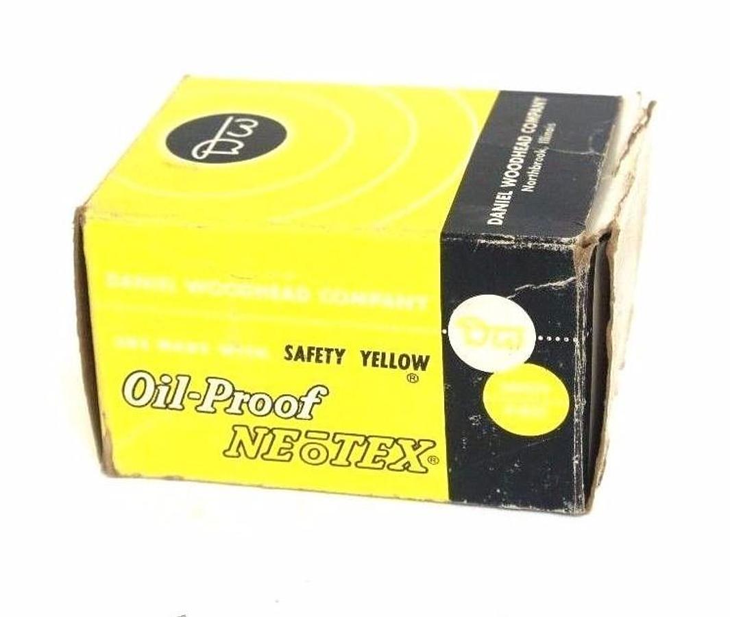 Used NIB DANIEL WOODHEAD SAFETY YELLOW OIL PROOF NEOTEX RECEPTACLE