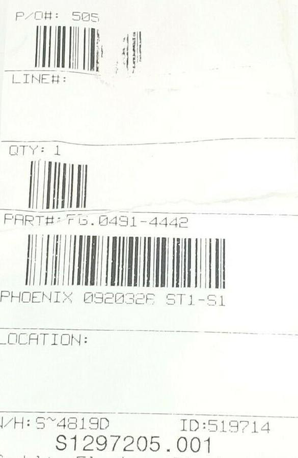 Used NEW PHOENIX CONTACT FG.0491-4442 FEED-THROUGH TERMINAL BLOCK 0920326, ST1-S1