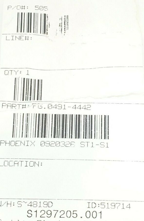 Used NEW PHOENIX CONTACT FG.0491-4442 FEED-THROUGH TERMINAL BLOCK 0920326, ST1-S1
