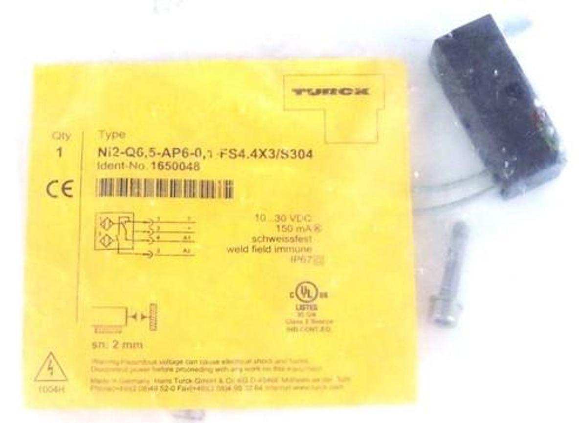NIB TURCK NI2-Q6,5-AP6-0,1-FS4.4X3/S304 PROXIMITY SWITCH IDENT NO. 1650048
