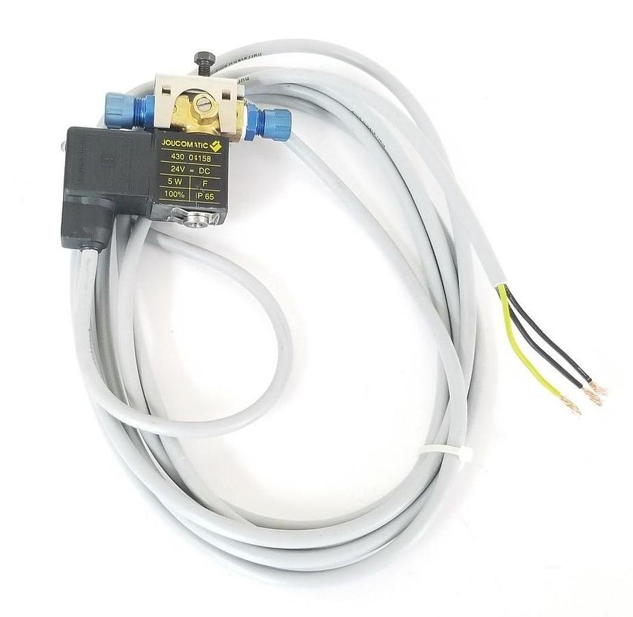 Used JOUCOMATIC 10700124-24V SOLENOID VALVE W/ MURRELEKTRONIK 3124428 PLUG/CABLE ASSY