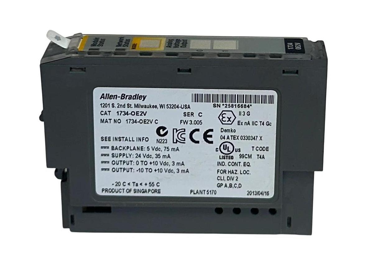 ALLEN BRADLEY 1734-OE2V /C POINT I/O 2-CHNL ANALOG OUTPUT MODULE 1734OE2V NSMP