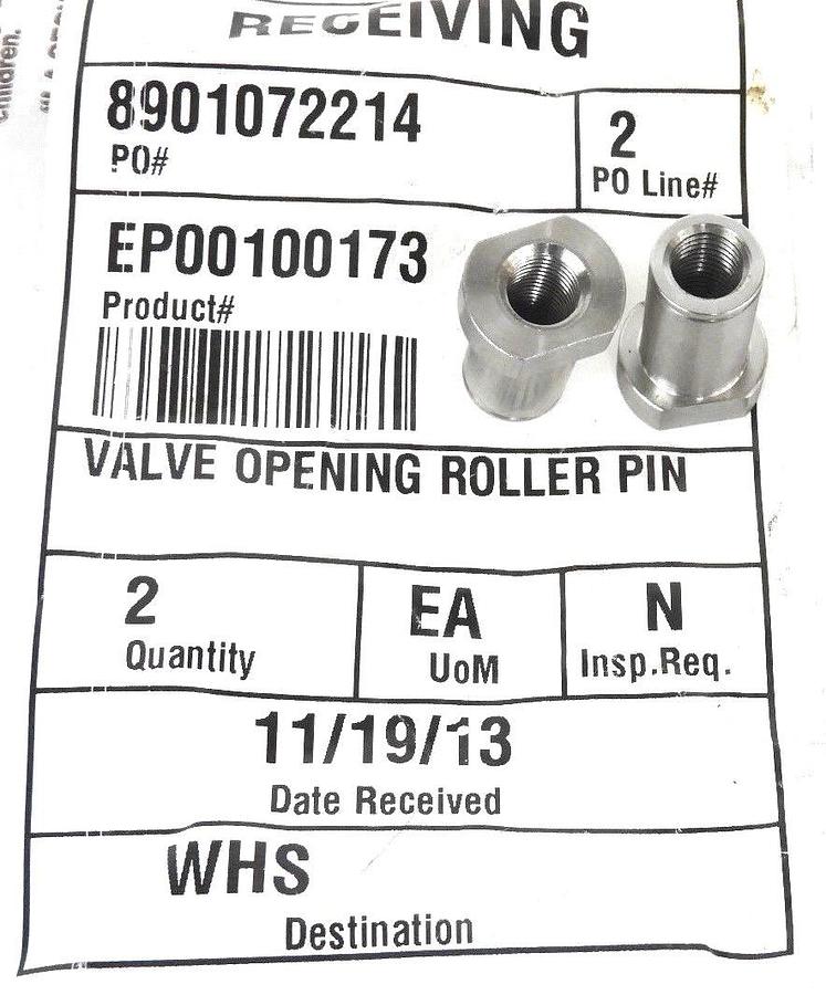 Used LOT OF 2 NEW GENERIC EP00100173 VALVE OPENING ROLLER PINS