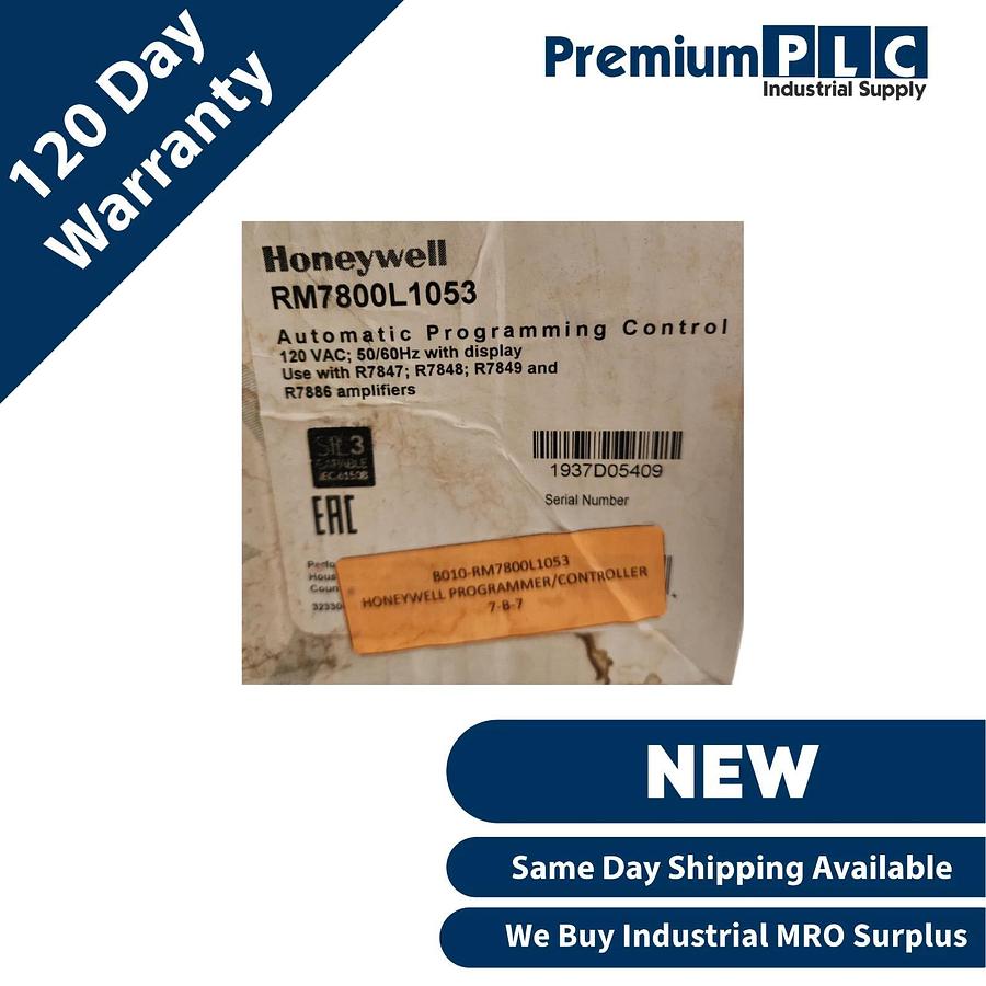 NEW HONEYWELL RM7800L1053 AUTOMATIC PROGRAMMING BURNER CONTROL RM7800-L-1053