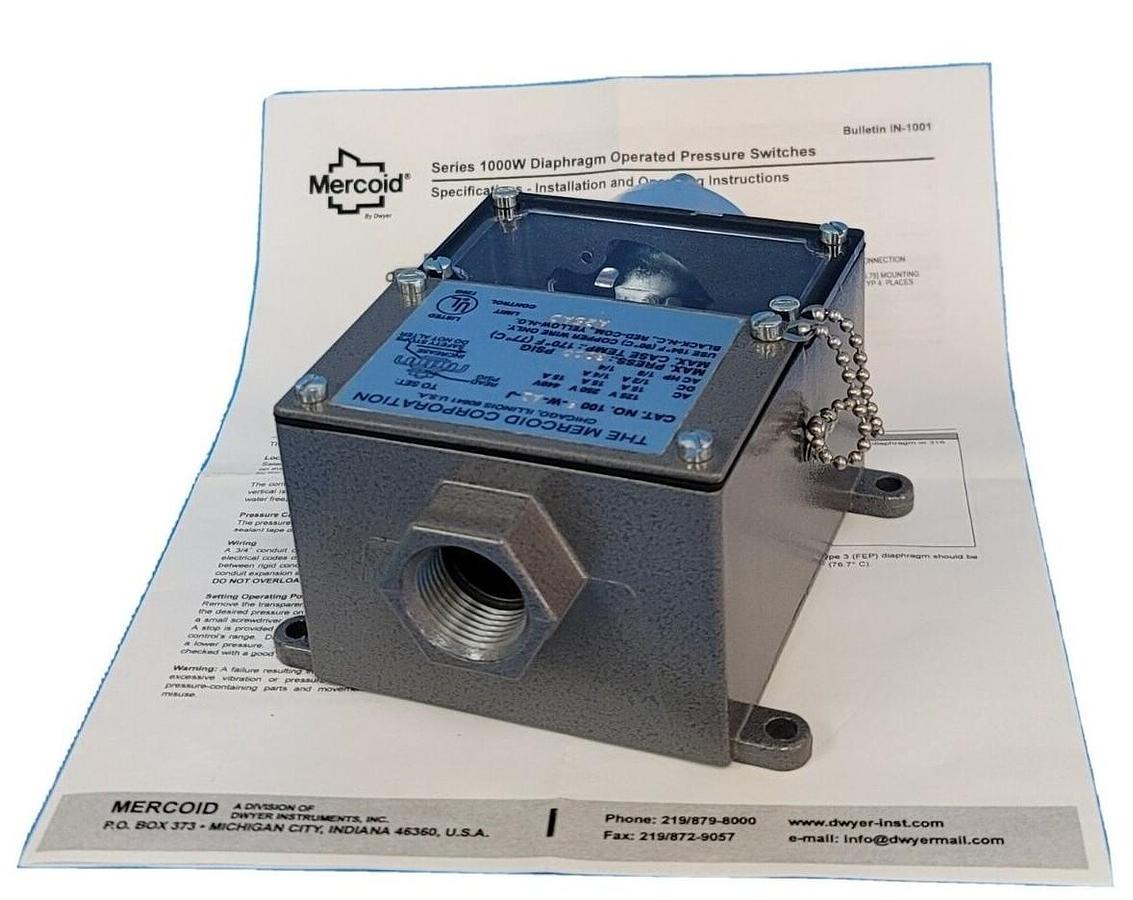 Used NEW MERCOID CORP. 1006-W-A1-J PRESSURE SWITCH 3000 PSIG