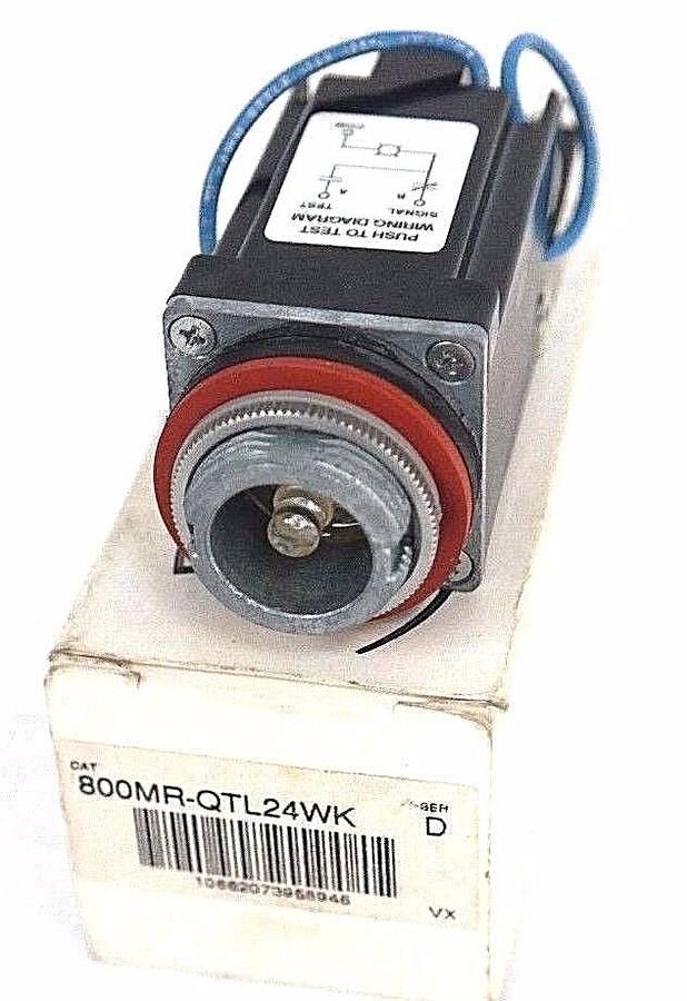 Used ALLEN BRADLEY 800MR-QTL24WK ROUND PILOT LIGHT SER. D 24V WHITE LED INCOMPLETE