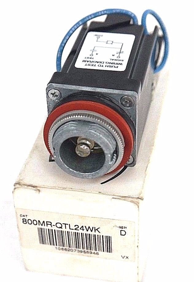 Used ALLEN BRADLEY 800MR-QTL24WK ROUND PILOT LIGHT SER. D 24V WHITE LED INCOMPLETE