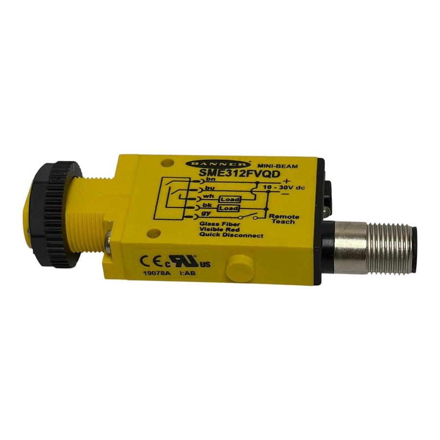 Banner Engineering SME312DQD Mini-Beam Expert Diffuse Photoelectric Sensor NSNP