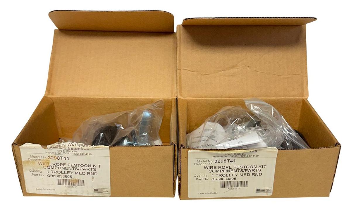 Used 3 HUBBELL 3298T41 / GR60833805 WIRE ROPE FESTOON KIT COMPONENTS/PARTS NSMP
