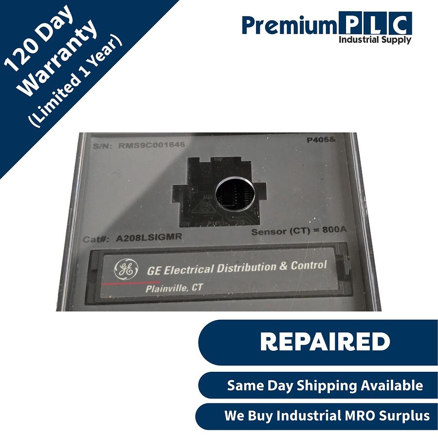 Used REP. GENERAL ELECTRIC GE A208LSIGMR MicroVersaTrip PM TRIP UNIT CT=800A A208LSIG