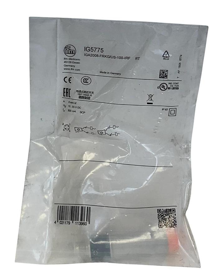 Used IFM IGA2008-FRKG/US-100-IRF / IG5775 INDUCTIVE SENSOR 10-55VDC 8mm 300mA NSFS
