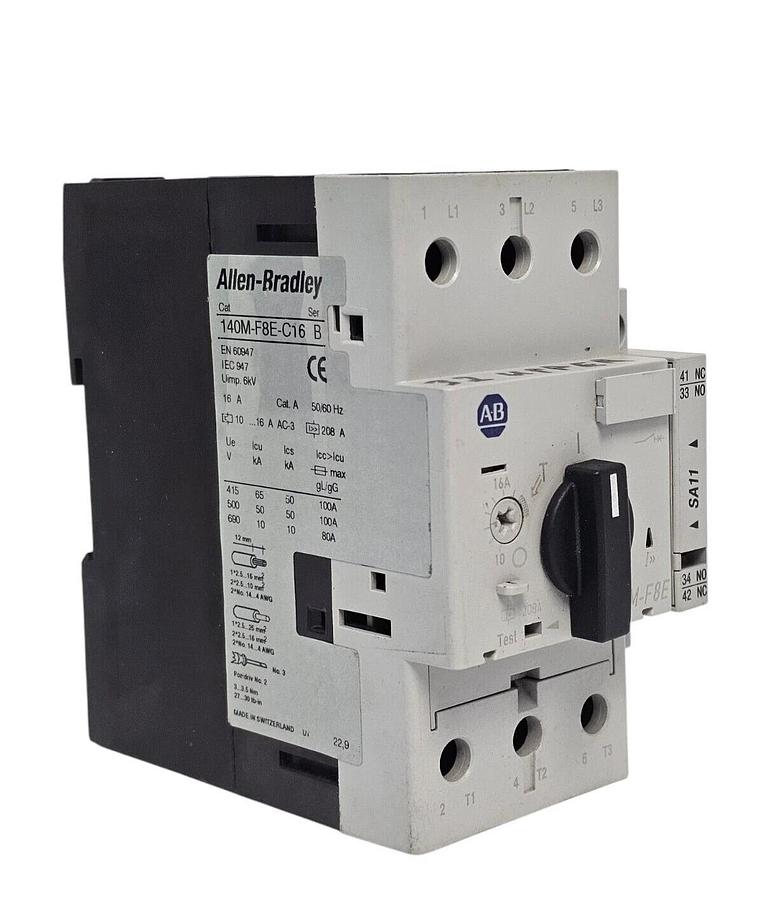 Used ALLEN BRADLEY 140M-F8E-C16 SER. B MOTOR PROTECTION CIRCUIT BREAKER 140MF8EC16