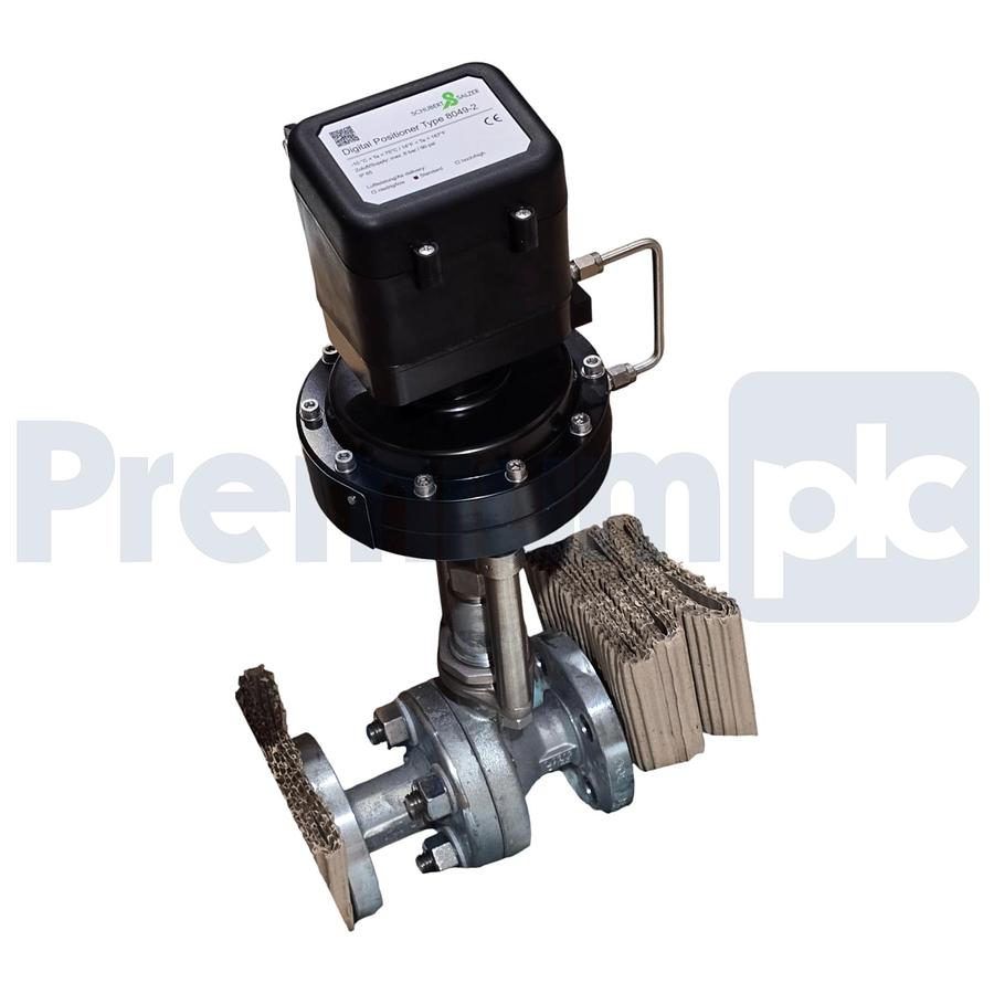 Used Schubert & Salzer 8621 GS3 Sliding Gate Valve 1" w/ 8049-2 Digital Positioner