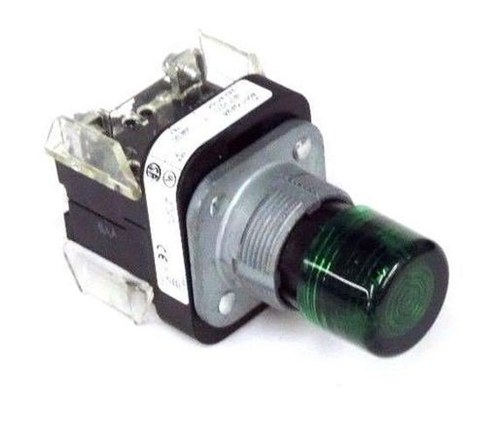Used NEW ALLEN BRADLEY 800T-QA24 ILLUMINATED PUSHBUTTON GREEN SER T W/ 800T-XA SER D