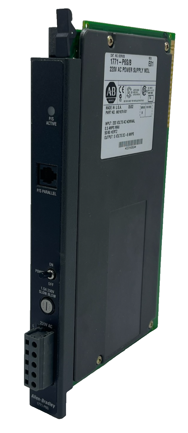 Used Allen-Bradley 1771-P6S/B Rev E01 Power Supply Module 220VAC PLC-5 96219276 B01