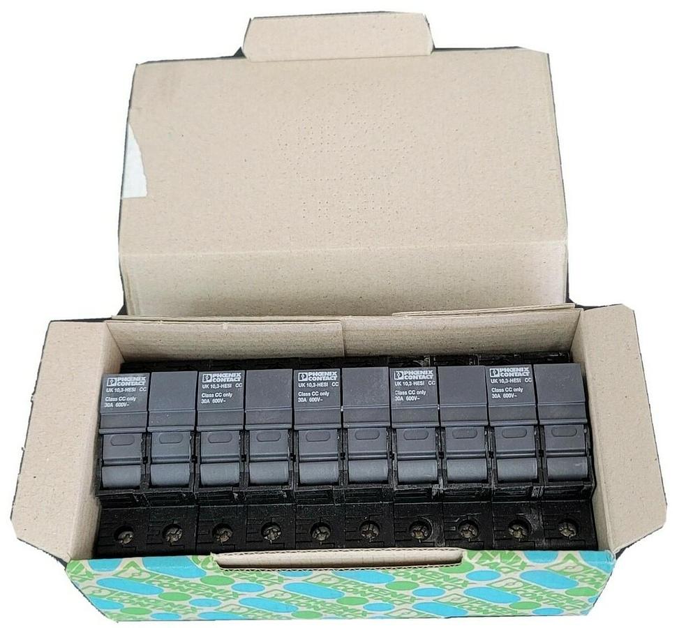BOX OF 5 NEW PHOENIX CONTACT UK 10 3-CC HESI N 2POL TERMINAL BLOCKS 3048593